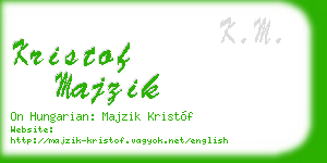 kristof majzik business card